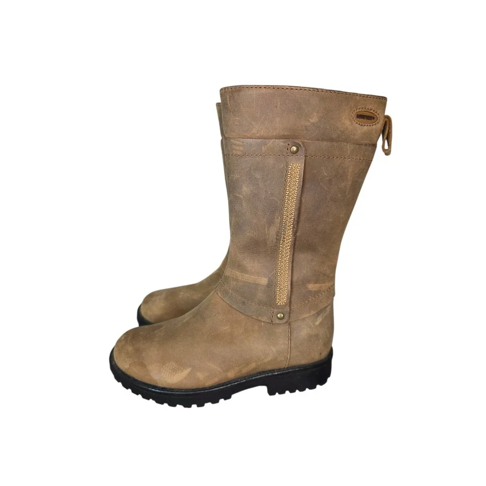 Clarks Gore Tex Waterproof Snow Boots Toddler Kids Size 7.5 Brown Leather